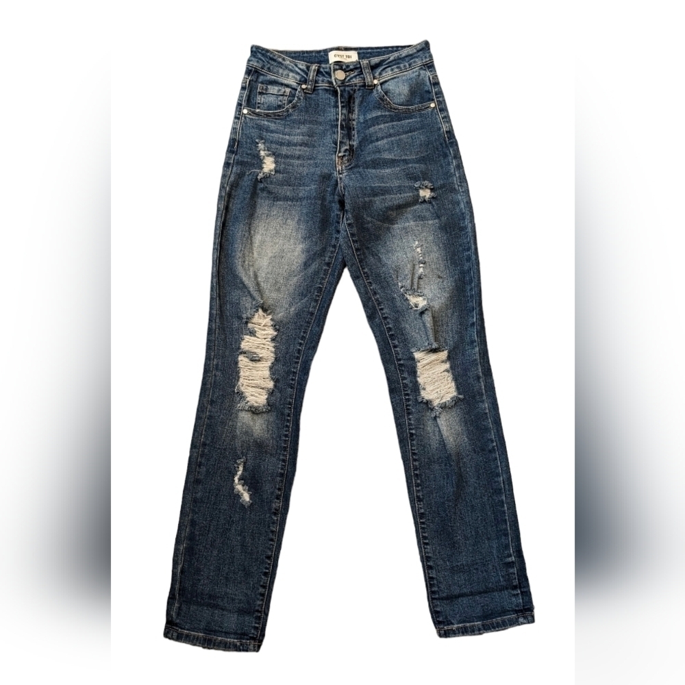 C'Est toi black label high rise distressed jeans size 1/24